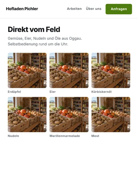 Entwurf für einen Hofladen