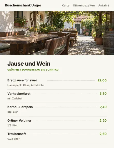 Entwurf für einen Buschenschank