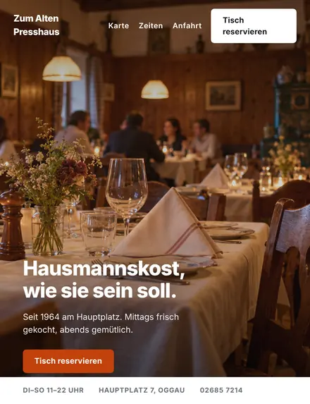 Entwurf für ein Gasthaus