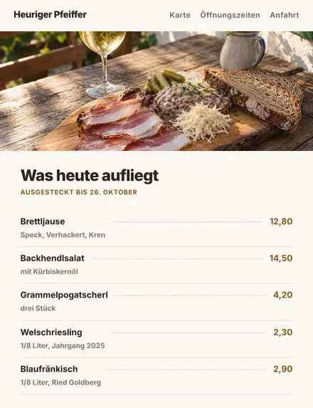 Entwurf für einen Heurigen