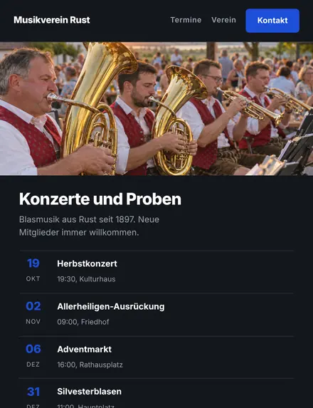 Entwurf für einen Musikverein