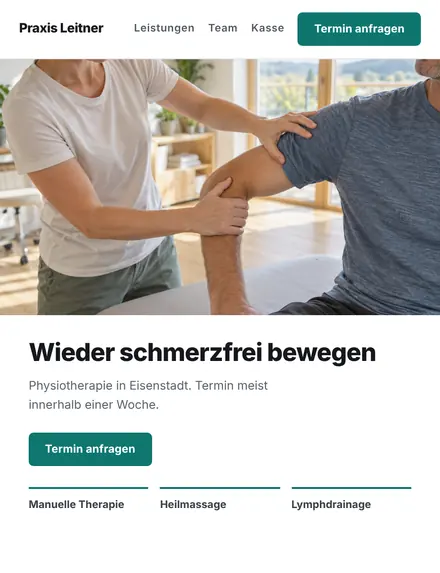 Entwurf für eine Physiotherapie-Praxis