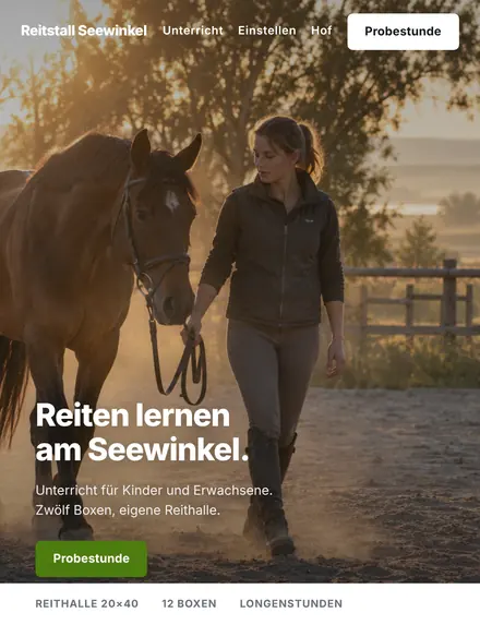 Entwurf für einen Reitstall