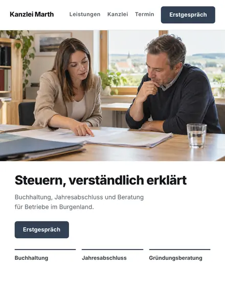 Entwurf für eine Steuerberatung