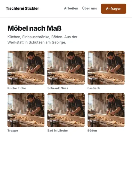 Entwurf für eine Tischlerei