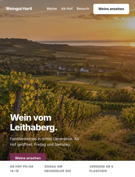 Entwurf für ein Weingut